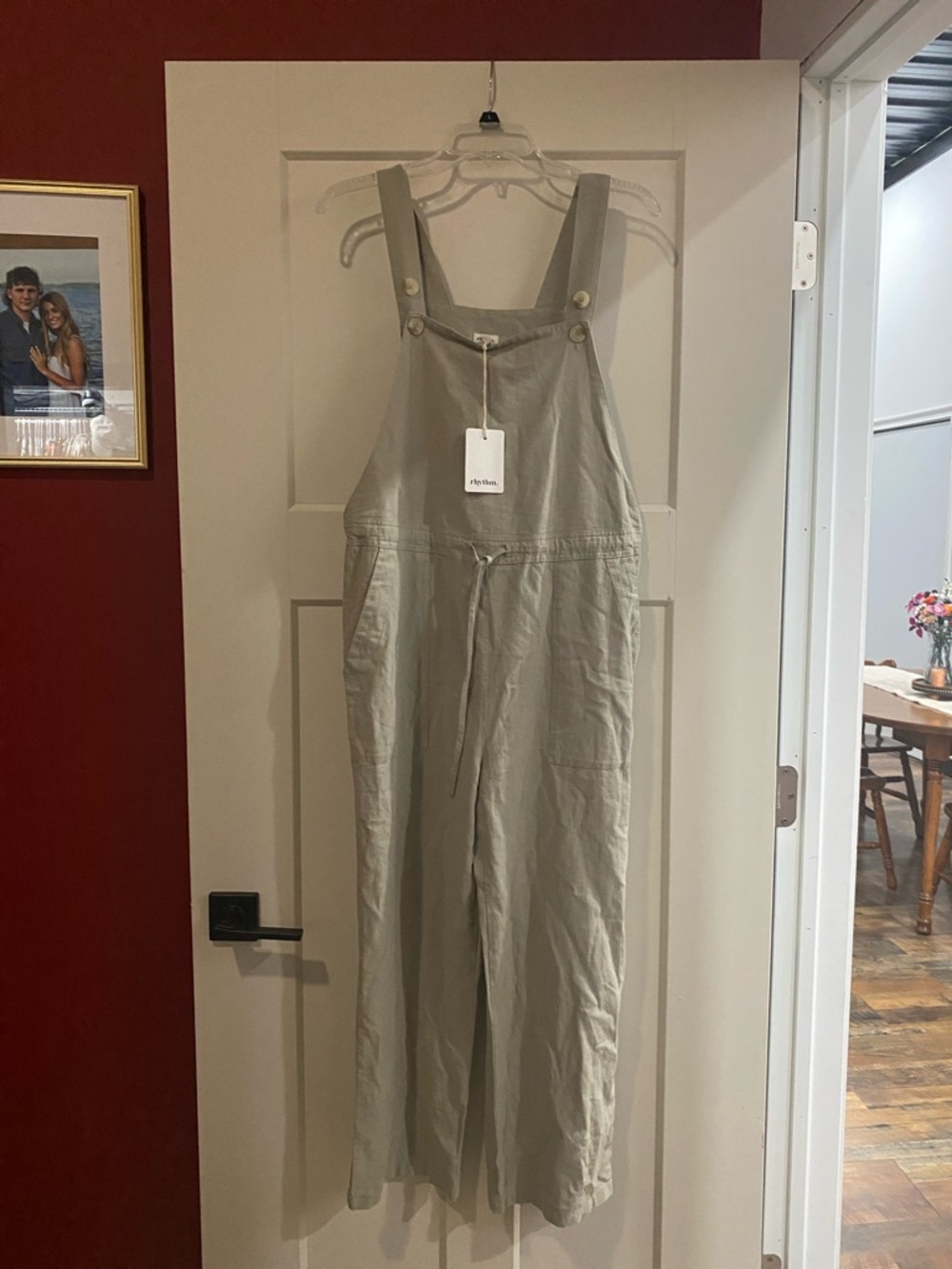 Rhythm Sage Green Linen-Blend Overalls Jumpsuit